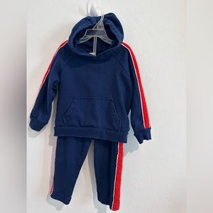 Carter’s Navy with Red Stripe Hooded Sweatsuit -‎ Size 2T